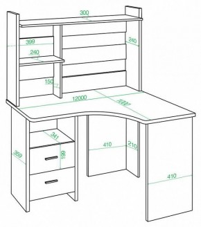 Стол компьютерный Домино Lite СКЛ-Угл120+НКЛХ-120 в Невьянске - nevyansk.mebel24.online | фото 2