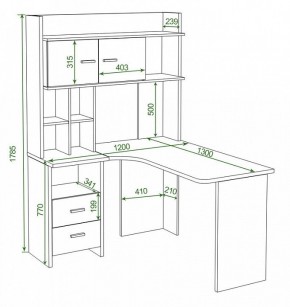 Стол компьютерный Домино Lite СКЛ-Угл130+НКЛХ-120 в Невьянске - nevyansk.mebel24.online | фото 2