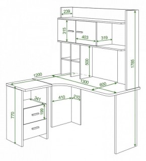 Стол компьютерный Домино Lite СКЛ-Угл130+НКЛХ-130 в Невьянске - nevyansk.mebel24.online | фото 2