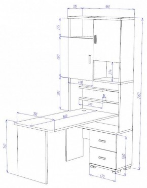 Стол компьютерный Домино СР-720/160 в Невьянске - nevyansk.mebel24.online | фото 2