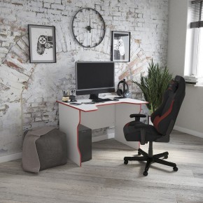 Стол компьютерный ВАРДИГ K2 100x82, белый/красный в Невьянске - nevyansk.mebel24.online | фото 4