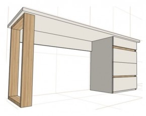 Стол письменный с тумбой 4 ящика (1450) в Невьянске - nevyansk.mebel24.online | фото 2