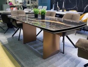 Стол ПУАНТО 200 TITANIUM LAWA NERO, керамика / МЕДЬ каркас М-City в Невьянске - nevyansk.mebel24.online | фото 2