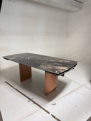 Стол ПУАНТО 200 TITANIUM LAWA NERO, керамика / МЕДЬ каркас М-City в Невьянске - nevyansk.mebel24.online | фото 4