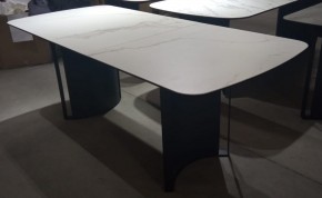 Стол RASMUS 160 TL-45 Белый мрамор, испанская керамика / черный каркас, ®DISAUR в Невьянске - nevyansk.mebel24.online | фото 2