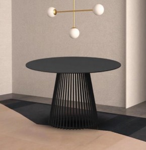 Стол TERNI 120 MATT BLACK MARBLE SOLID CERAMIC Черный мрамор матовый, керамика /Черн.каркас, ®DISAUR в Невьянске - nevyansk.mebel24.online | фото 2