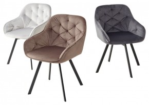 Стул GALE 360 град. поворот. BLUVEL-03 LIGHT GREY, велюр/ черный каркас, М-City в Невьянске - nevyansk.mebel24.online | фото 2