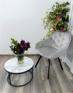 Стул GALE 360 град. поворот. BLUVEL-03 LIGHT GREY, велюр/ черный каркас, М-City в Невьянске - nevyansk.mebel24.online | фото 6