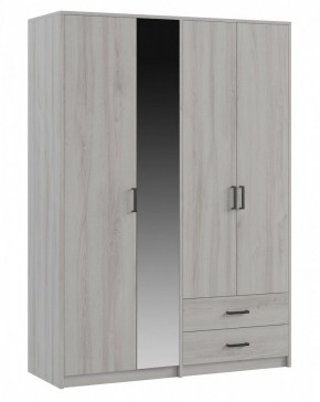 СВЕТЛАНА LOFT Шкаф 4 двери с зеркалом (сосна белая loft) в Невьянске - nevyansk.mebel24.online | фото