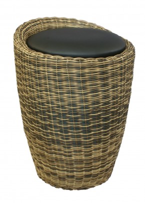 Табурет с местом для хранения LM-1100Rattan, чёрный в Невьянске - nevyansk.mebel24.online | фото