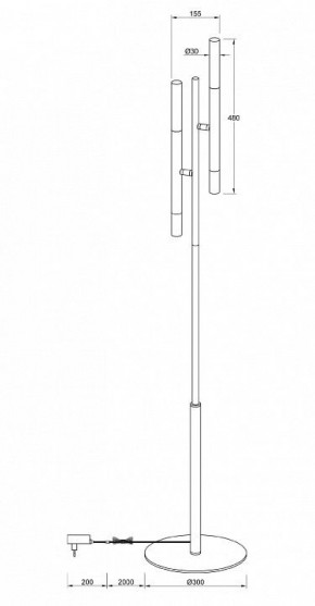Торшер Maytoni Vigo MOD070FL-02B в Невьянске - nevyansk.mebel24.online | фото 3