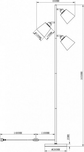 Торшер Moderli Floor V3050-3F в Невьянске - nevyansk.mebel24.online | фото 3