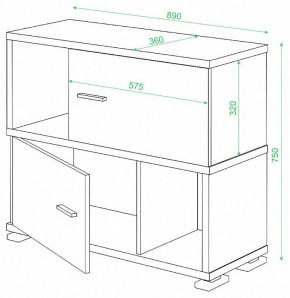 Тумба комбинированная Домино СБ-30/2 в Невьянске - nevyansk.mebel24.online | фото 2