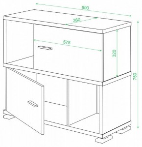 Тумба комбинированная СБ-30/2 в Невьянске - nevyansk.mebel24.online | фото 2