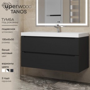 Тумба под раковину Uperwood Tanos 100 см, подвесная, черная матовая в Невьянске - nevyansk.mebel24.online | фото 3
