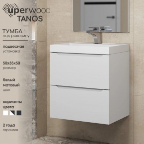 Тумба под раковину Uperwood Tanos 50 см, подвесная, белая матовая в Невьянске - nevyansk.mebel24.online | фото 6