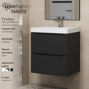 Тумба под раковину Uperwood Tanos 50 см, подвесная, черная матовая в Невьянске - nevyansk.mebel24.online | фото 4