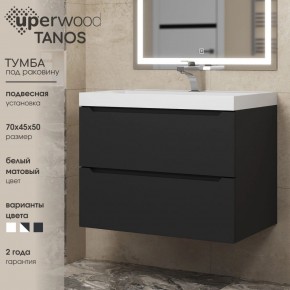 Тумба под раковину Uperwood Tanos 70 см, подвесная, черная матовая в Невьянске - nevyansk.mebel24.online | фото 3