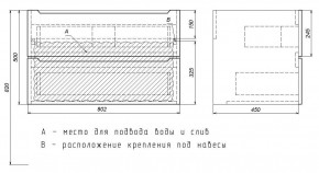 Тумба под раковину Uperwood Tanos 80 см, подвесная, черная матовая в Невьянске - nevyansk.mebel24.online | фото 7