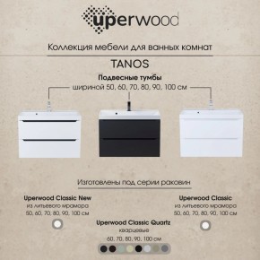 Тумба под раковину Uperwood Tanos 90 см, подвесная, белая/графит в Невьянске - nevyansk.mebel24.online | фото 10