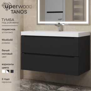 Тумба под раковину Uperwood Tanos 90 см, подвесная, черная матовая в Невьянске - nevyansk.mebel24.online | фото 3