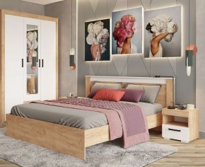 Тумба прикроватная Адель дуб крафт золотой/белый в Невьянске - nevyansk.mebel24.online | фото 3