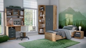 МАРТИНА Тумба прикроватная (Графит/Дуб крафт) в Невьянске - nevyansk.mebel24.online | фото 2